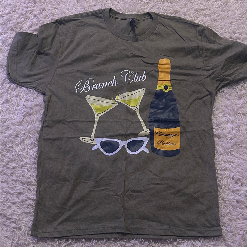 Brunch Club Graphic T-Shirt - Olive Green